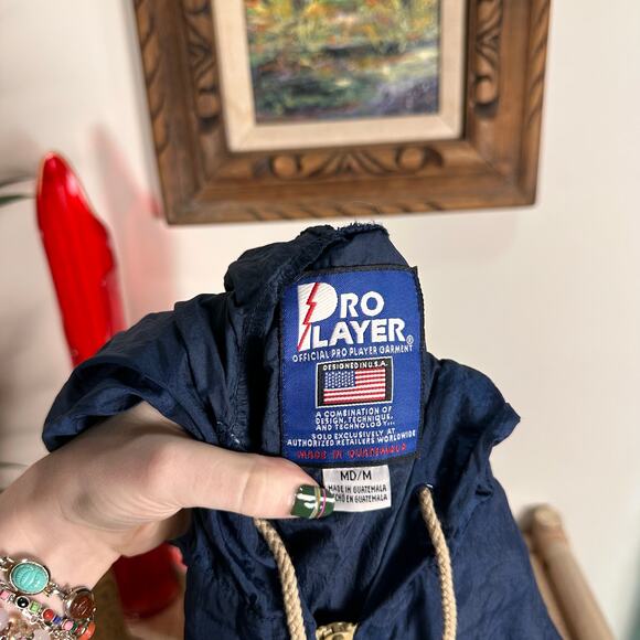 Vintage Pro Player lightweight Notre Dame hooded rain windbreaker M - Picture 3 of 3